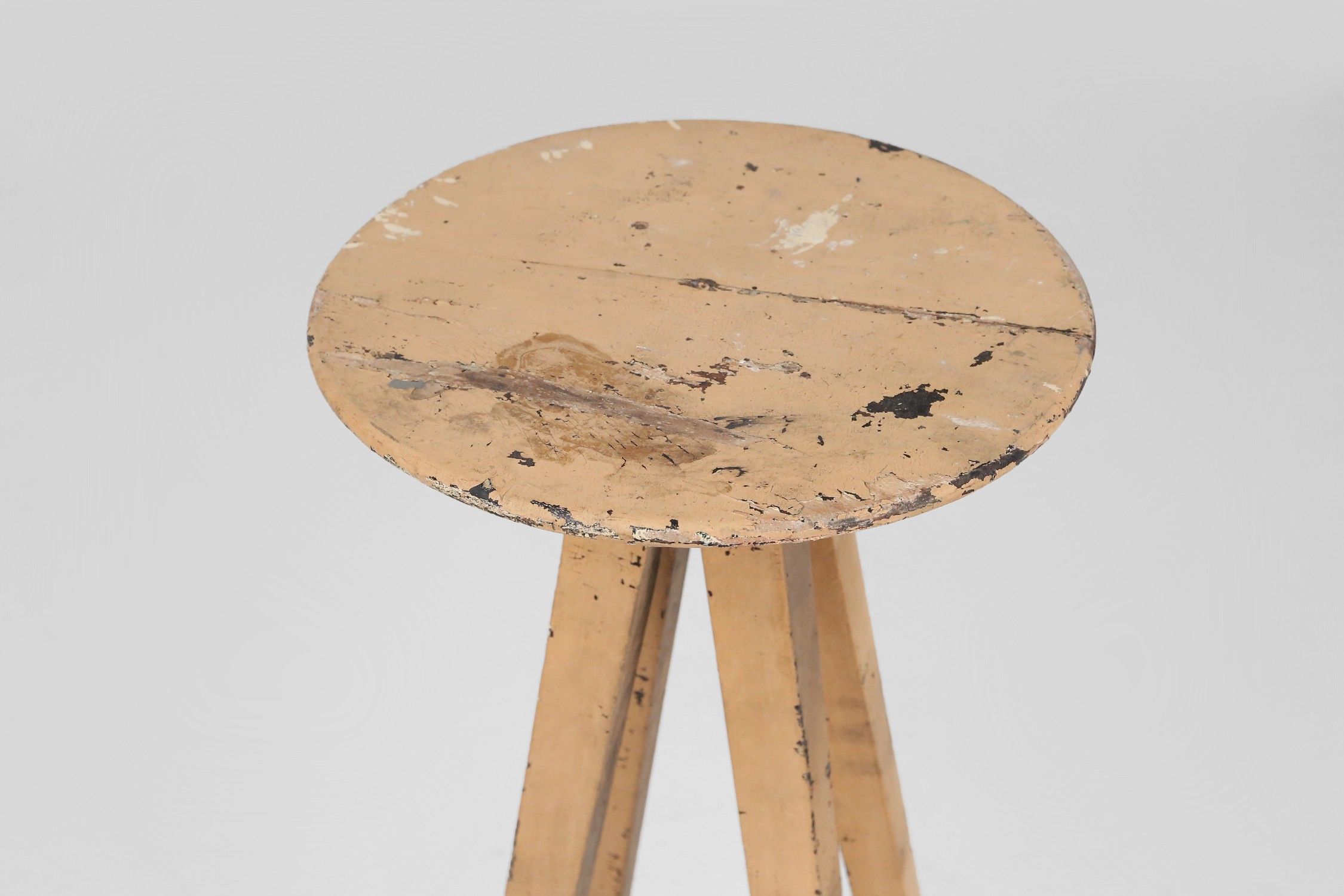 Elegant industrial console in wood with rich patina, France, 1900thumbnail